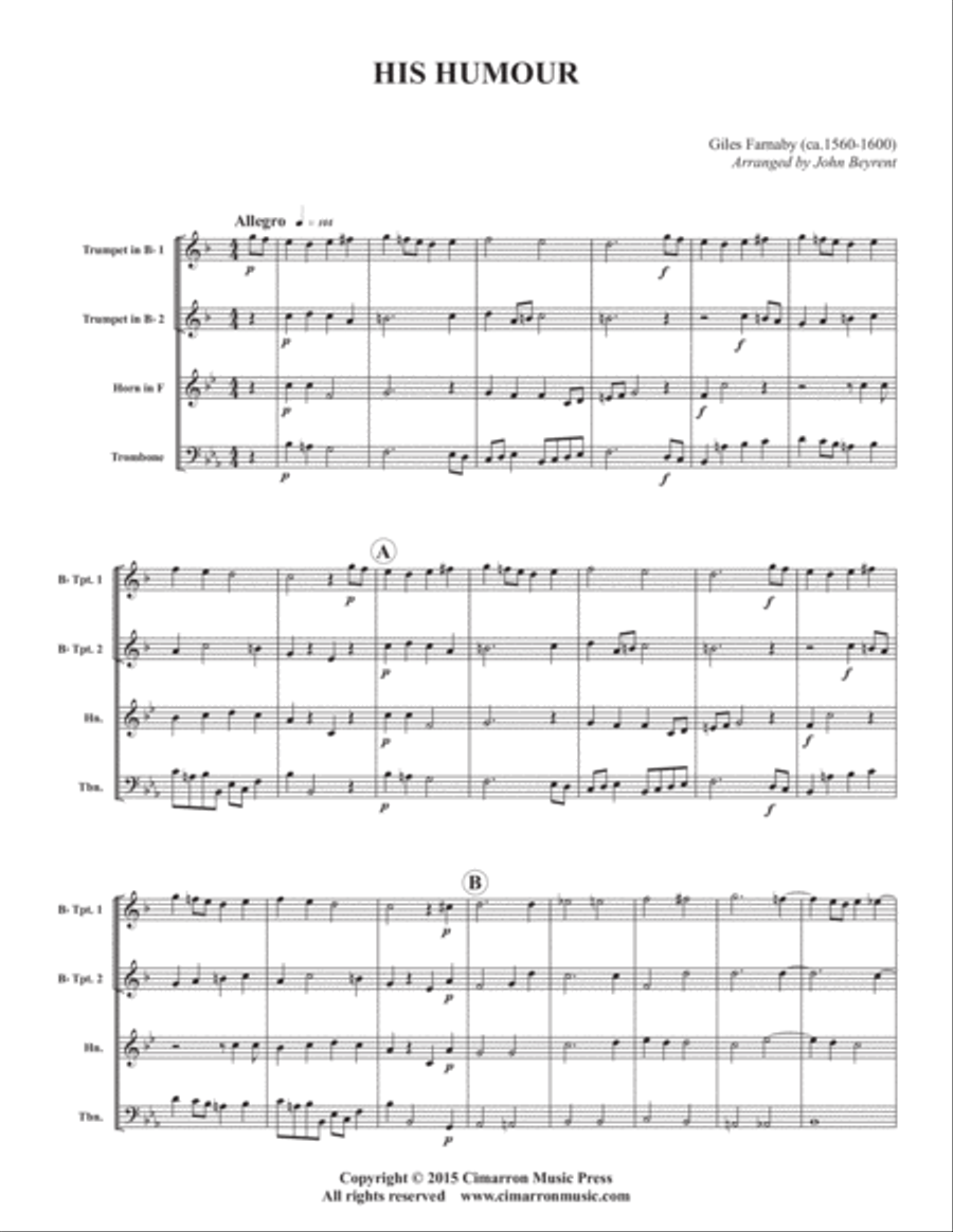 His Humour Horn scores gallery preview page 2