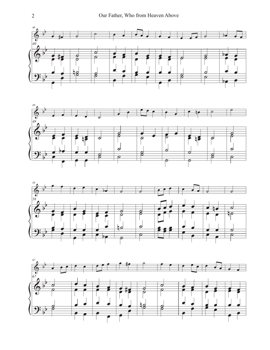 Our Father, Who From Heaven Above (Hymn Tune: VATER UNSER IM HIMMELREICH, DER DU) Flute Solo scores gallery preview page 2