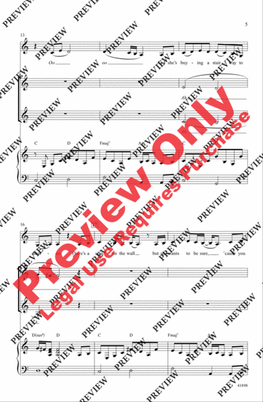 Stairway to Heaven Women's Choir scores gallery preview page 4
