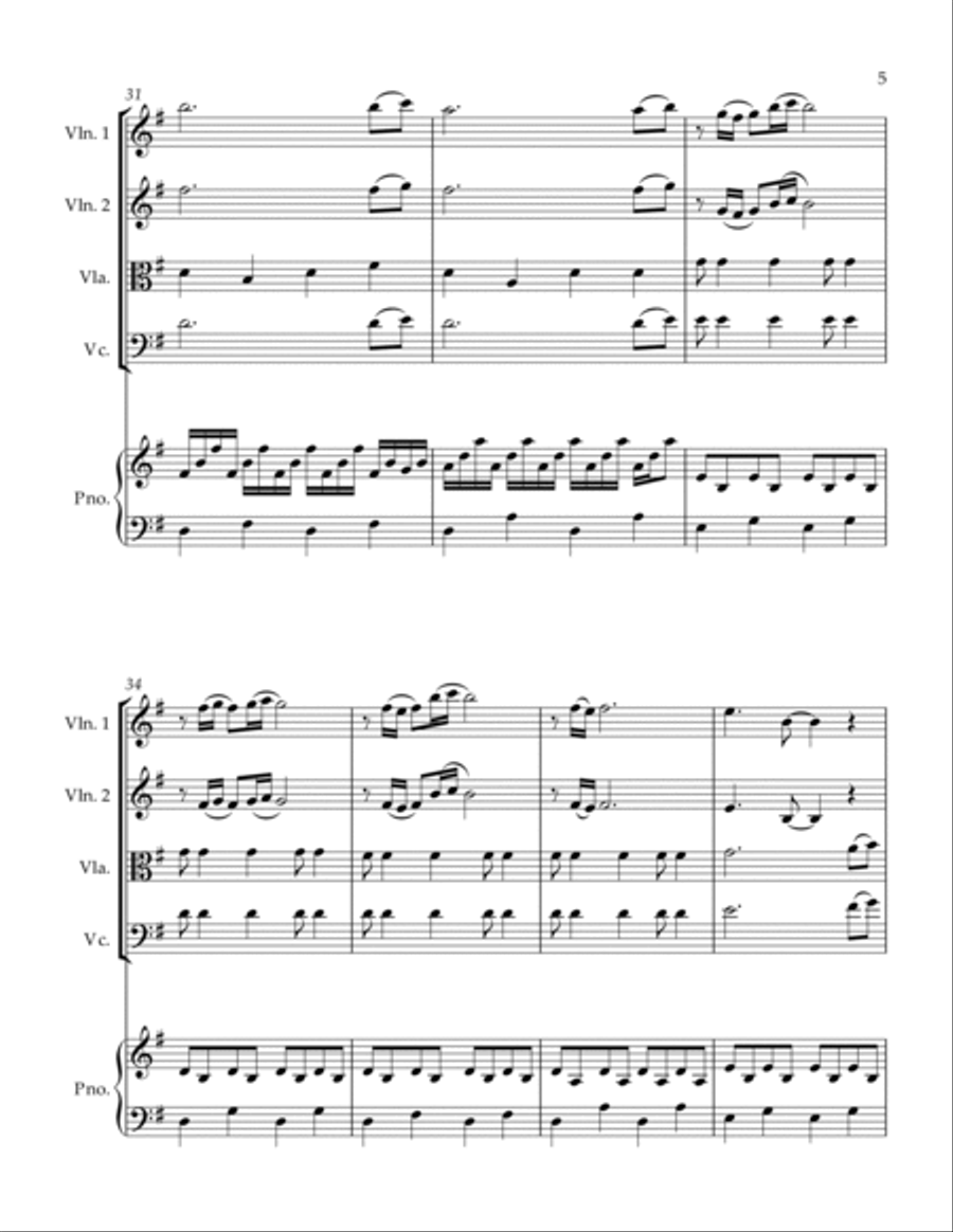 Comptine D'un Autre Été: L'après-Midi Piano Quintet scores gallery preview page 5