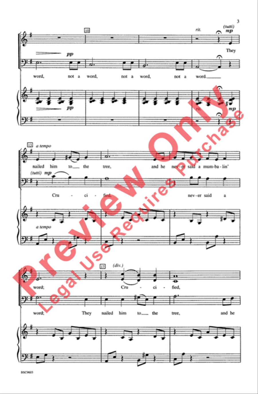 Crucifixion Spiritual 4-Part scores gallery preview page 3