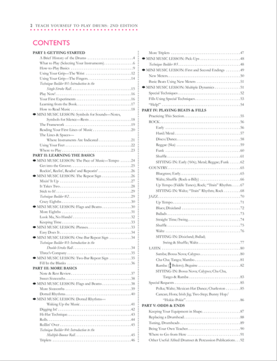 Alfred's Teach Yourself to Play Drums Drum Set scores gallery preview page 8