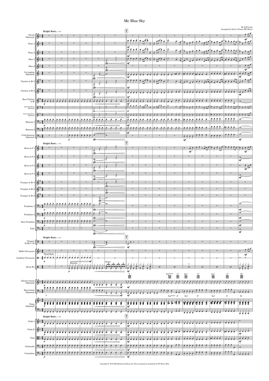 Mr. Blue Sky Full Orchestra scores gallery preview page 2