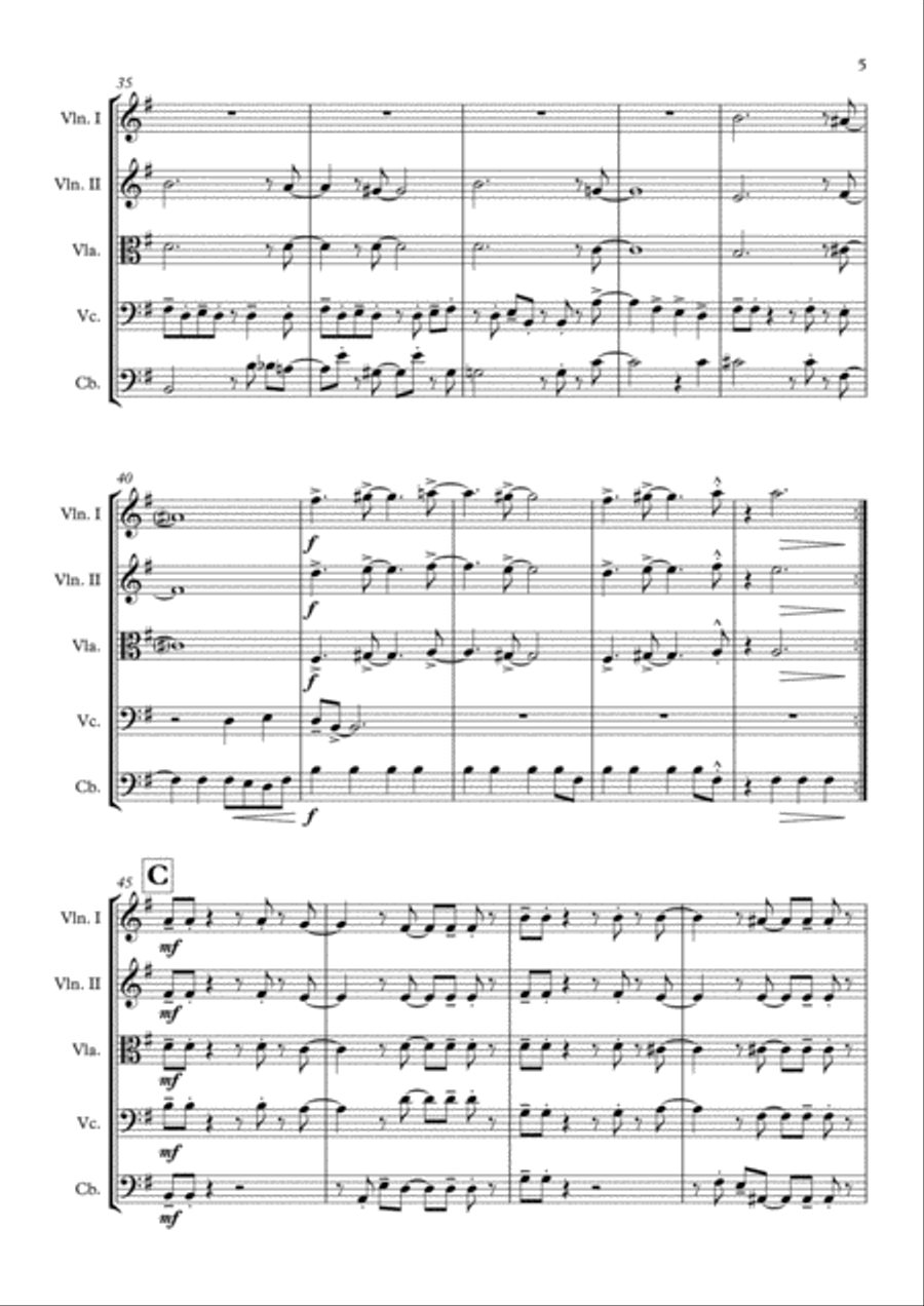 Sunny String Quintet scores gallery preview page 6