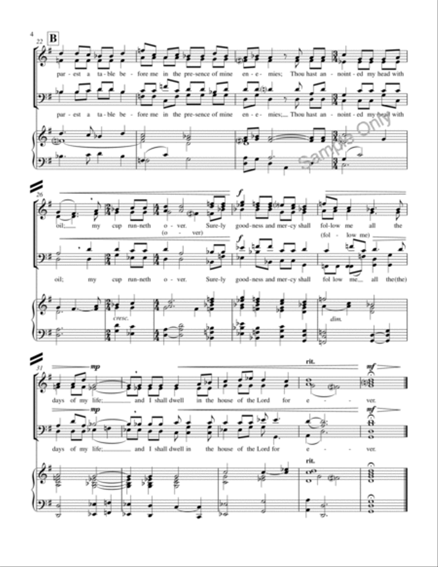 Psalm 23 4-Part scores gallery preview page 4