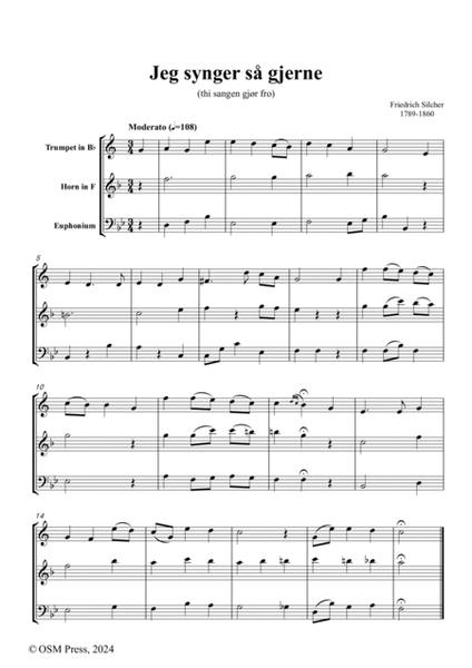 Silcher-Jeg synger så gjerne,for Horn,Trumpet and Euphonium image number null