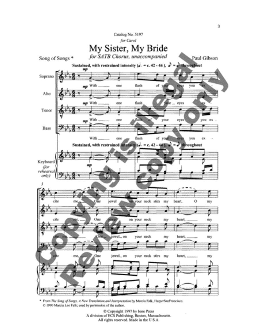 A Heart So Touched: 3. My Sister, My Bride 4-Part scores gallery preview page 7