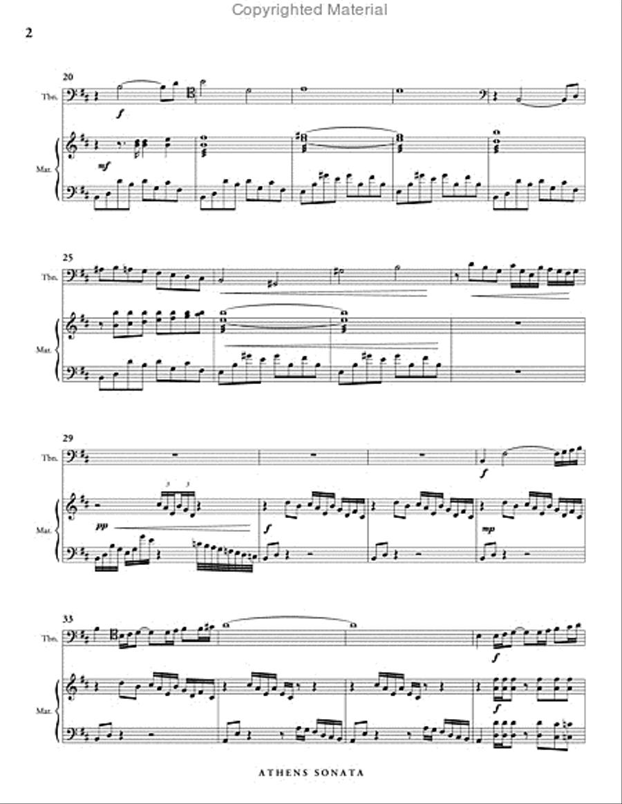 Athens Sonata (score & parts) Trombone scores gallery preview page 3