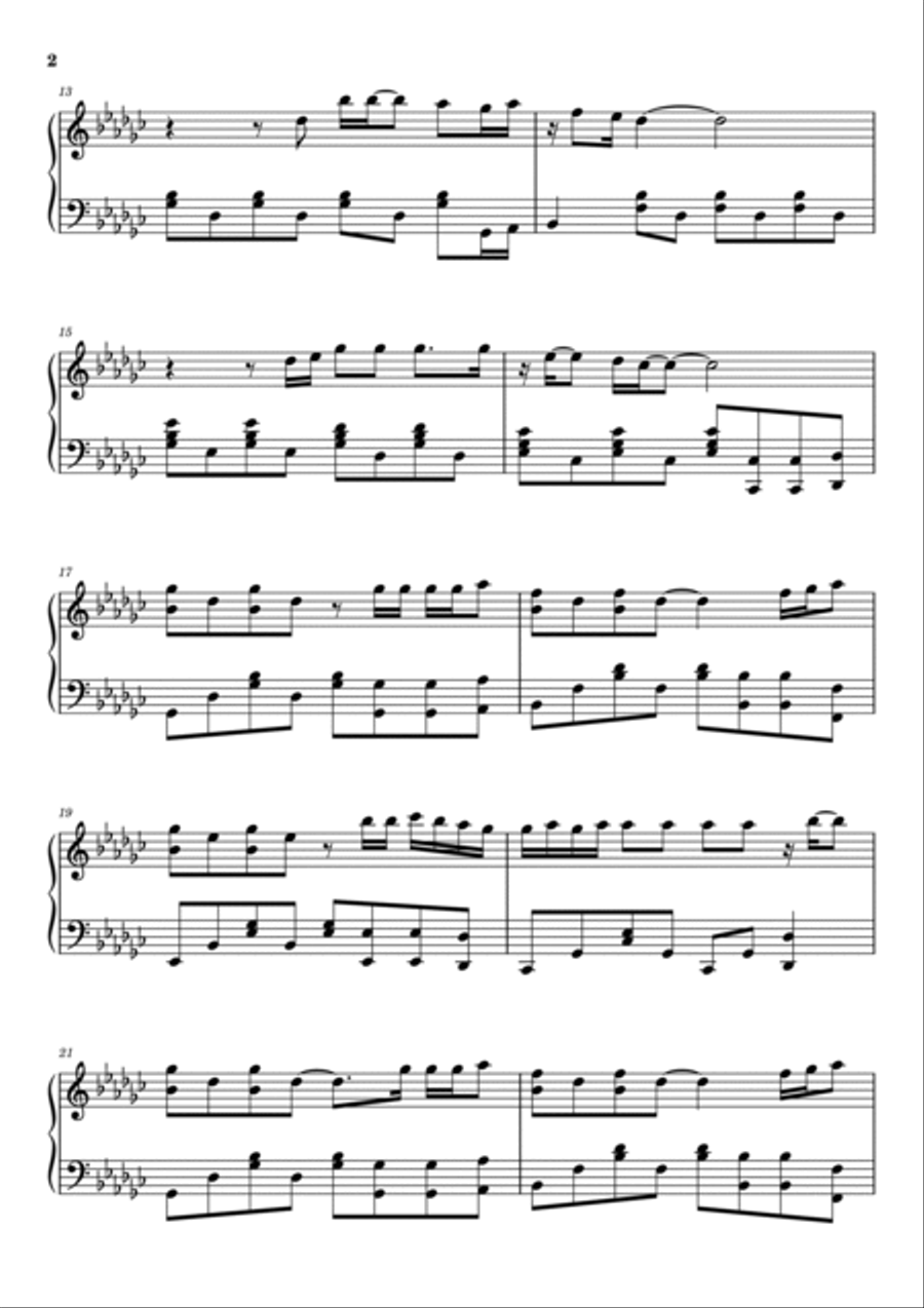 Better In Time Piano Solo scores gallery preview page 2