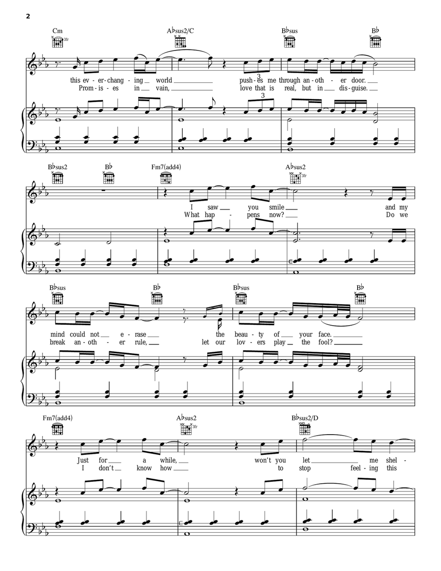 Hold On To The Nights Piano, Vocal, Guitar scores gallery preview page 2