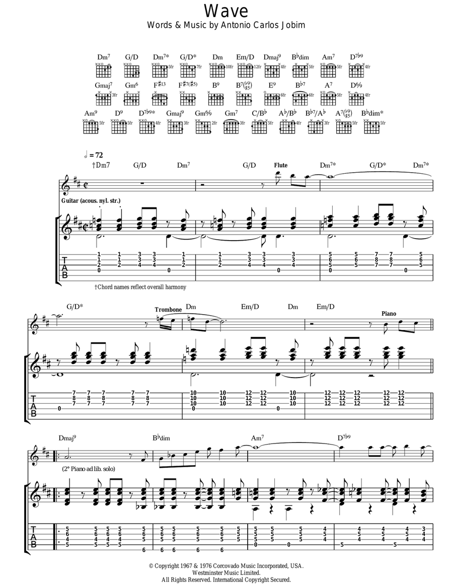 Wave Guitar Tablature scores gallery preview page 1
