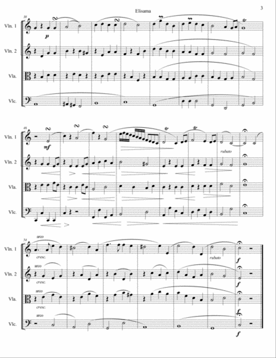 Elisama I, II e III String Quartet scores gallery preview page 3