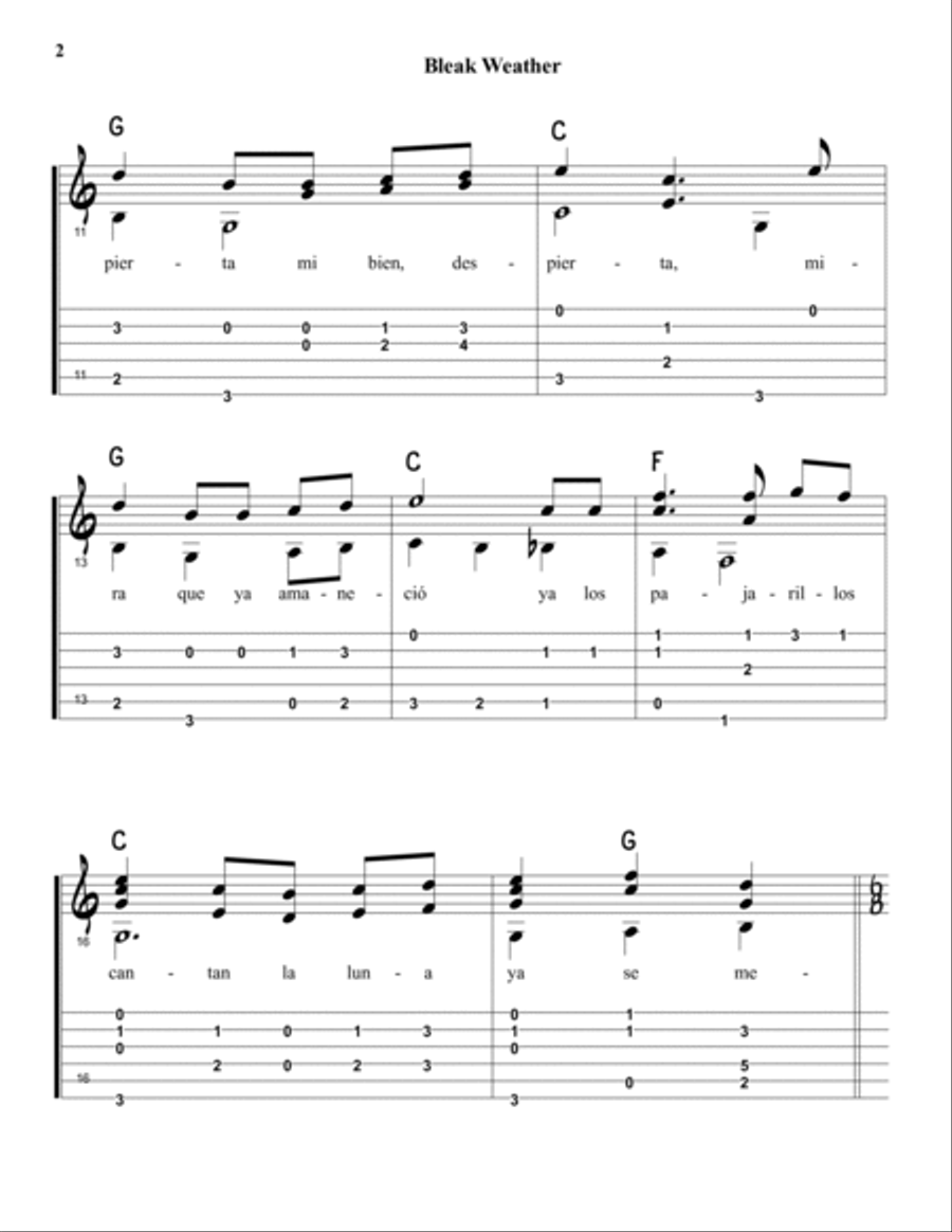 Las Mañanitas Acoustic Guitar scores gallery preview page 3