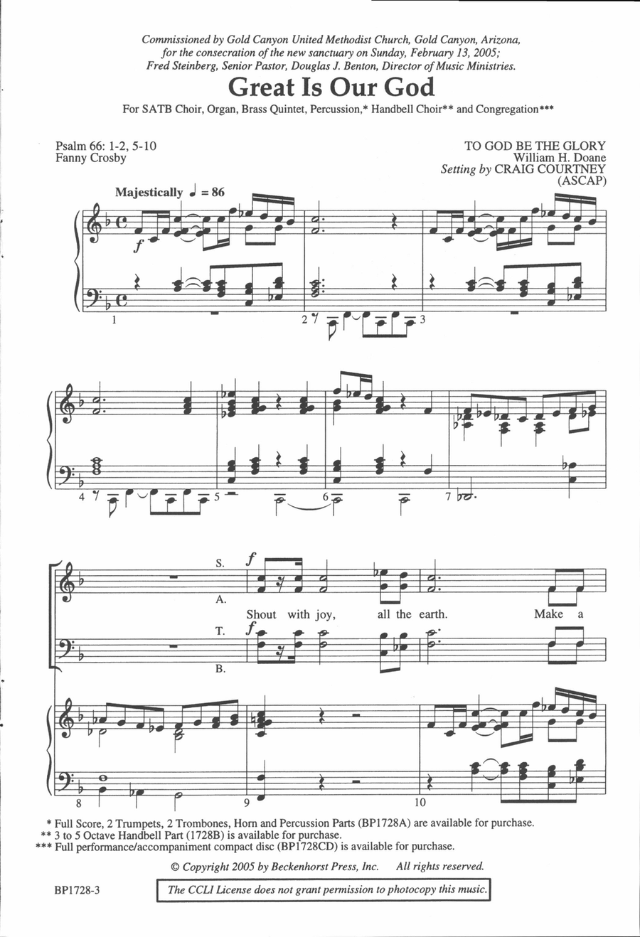 Great Is Our God 4-Part scores gallery preview page 2