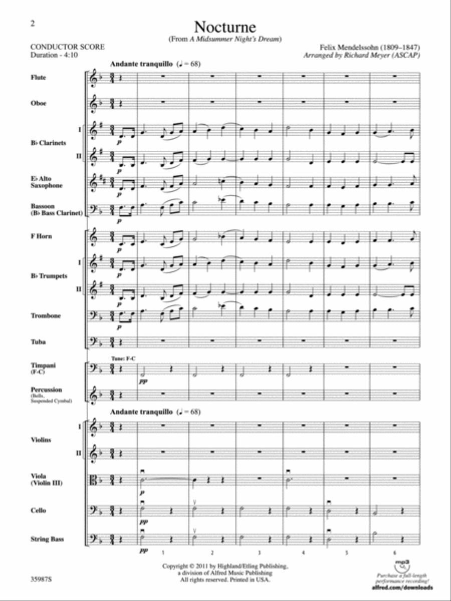 Nocturne Nocturne Full Orchestra scores gallery preview page 17