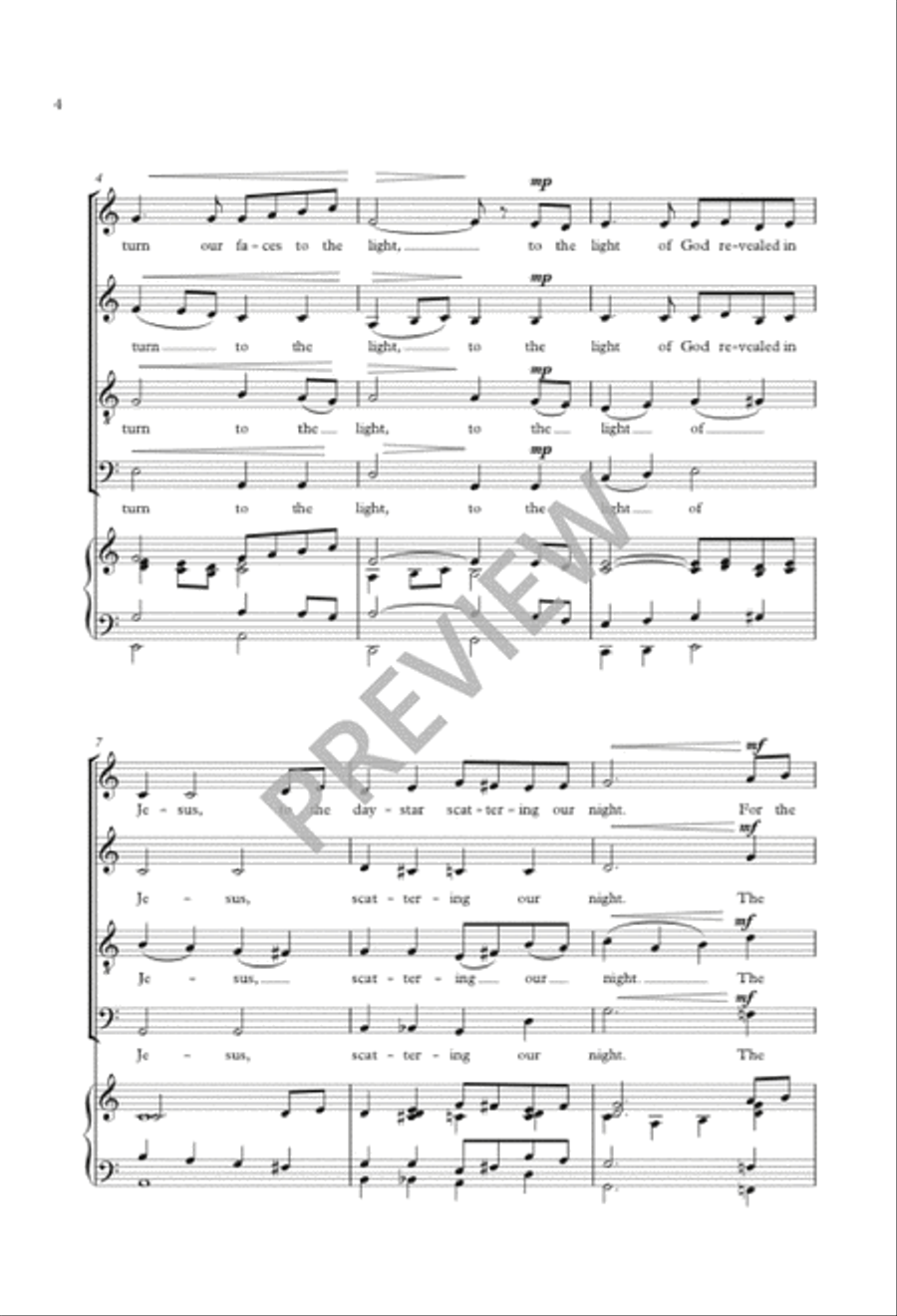 Let Us Light a Candle 4-Part scores gallery preview page 5