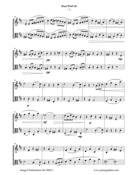 Beethoven: Duet WoO 26 for Violin & Viola image number null