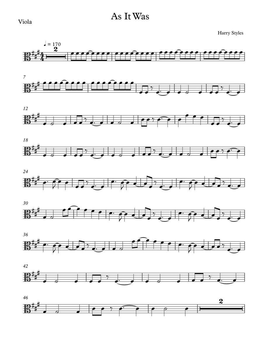 As It Was As It Was String Quartet scores gallery preview page 1