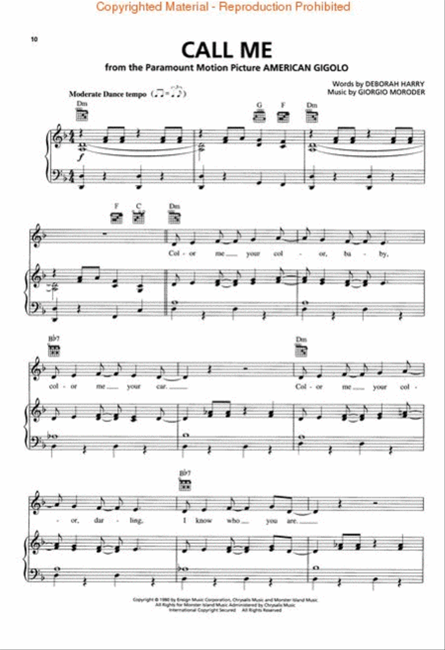 The Best of Blondie The Best of Blondie Piano, Vocal, Guitar scores gallery preview page 3