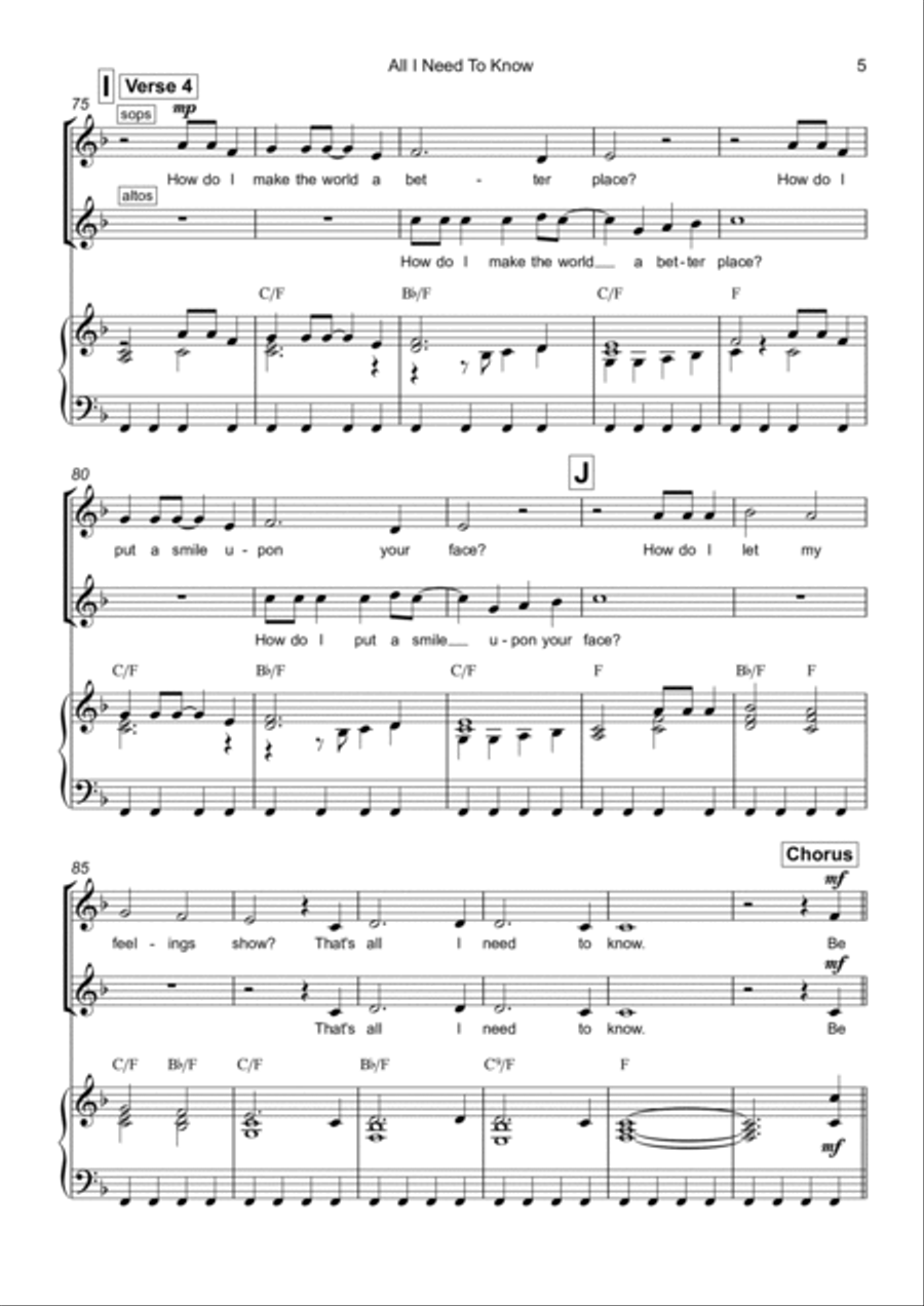 All I Need To Know (Be Kind) SSA scores gallery preview page 5