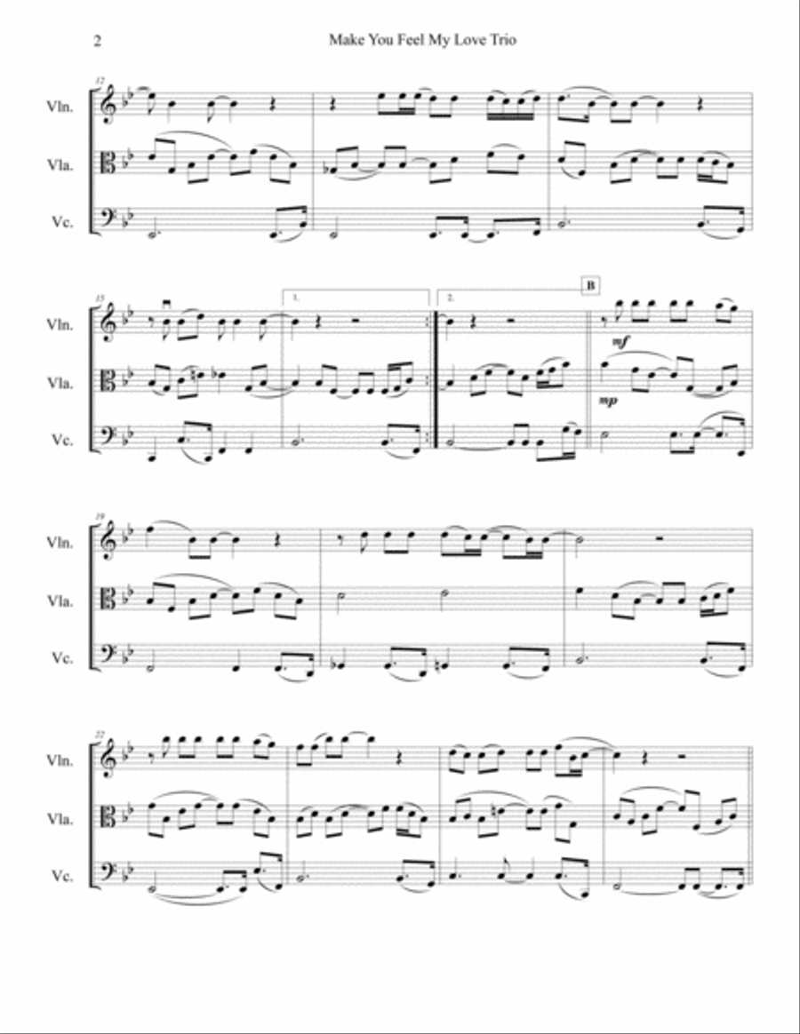 Make You Feel My Love String Trio scores gallery preview page 3
