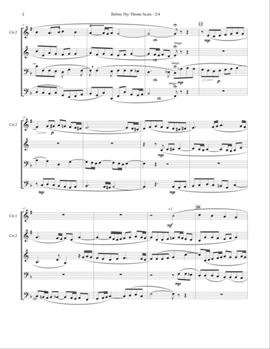 JS BACH: Before Thy Throne, Chorale Prelude, arranged for Brass Quintet image number null