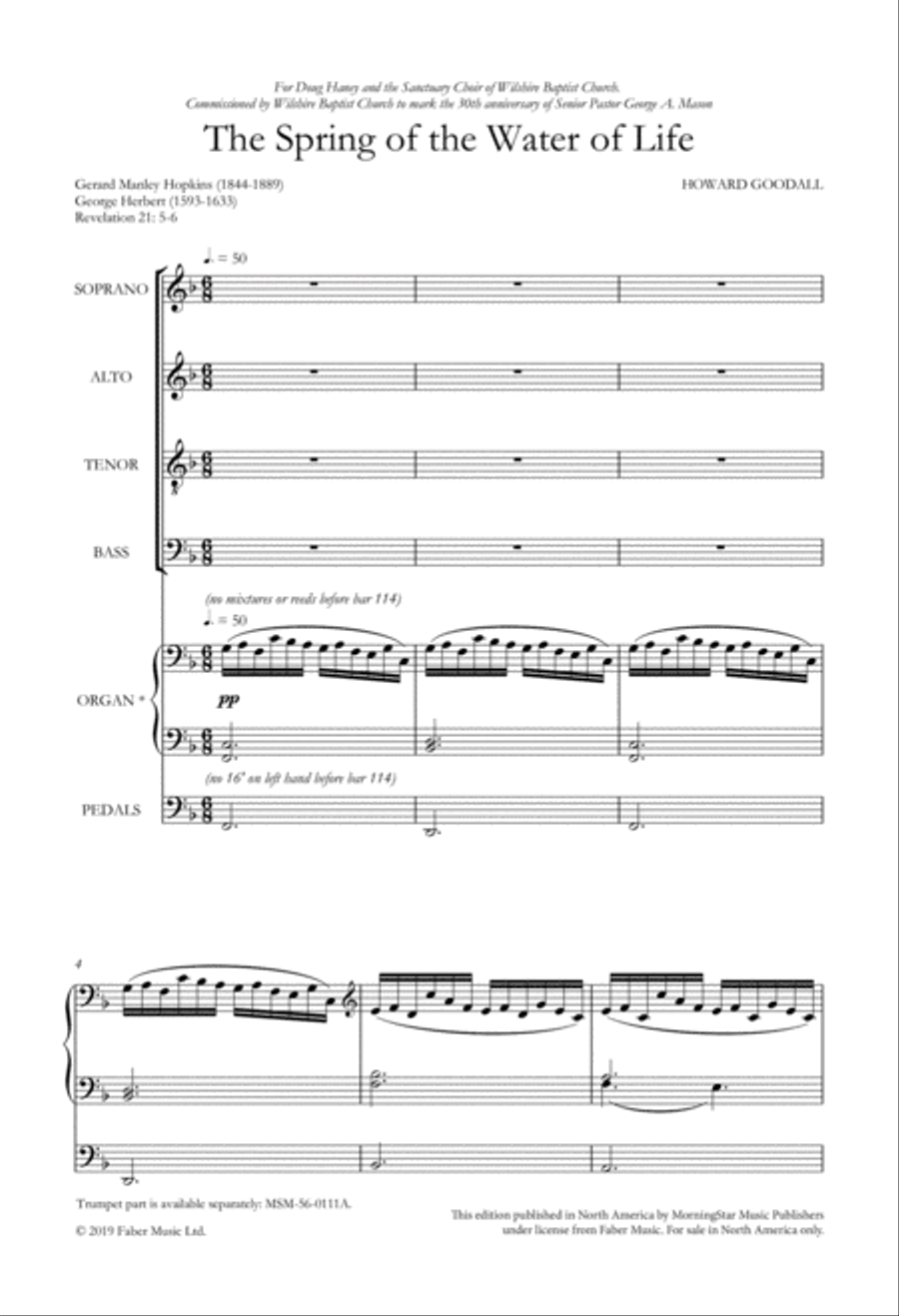 The Spring of the Water of Life 4-Part scores gallery preview page 1