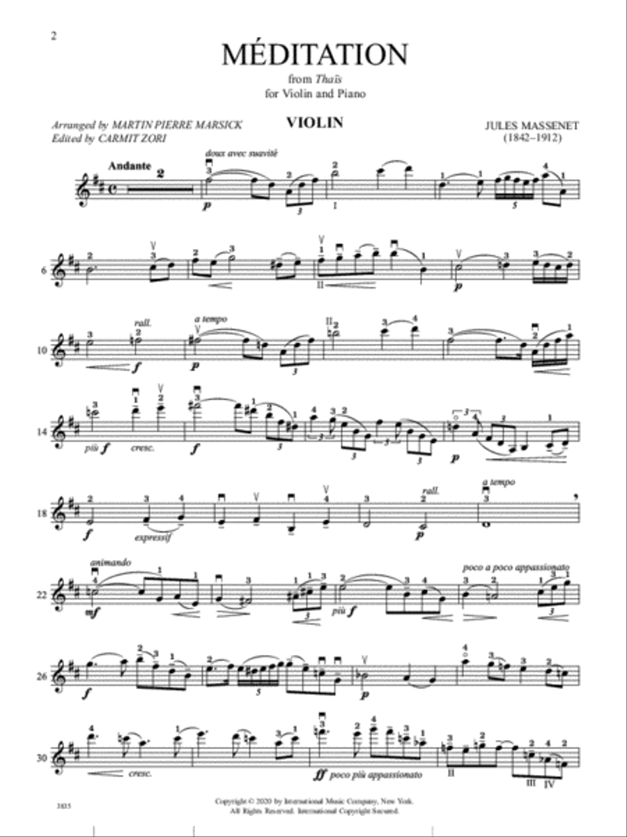 Meditation From Thais Violin Solo scores gallery preview page 2