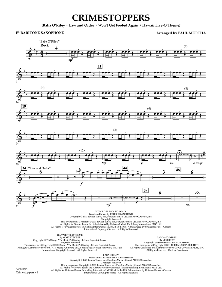 Crimestoppers - Eb Baritone Saxophone