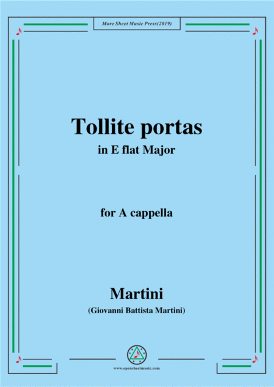 Martini-Tollite portas,in E flat Major,for A cappella 4-Part scores gallery preview page 1