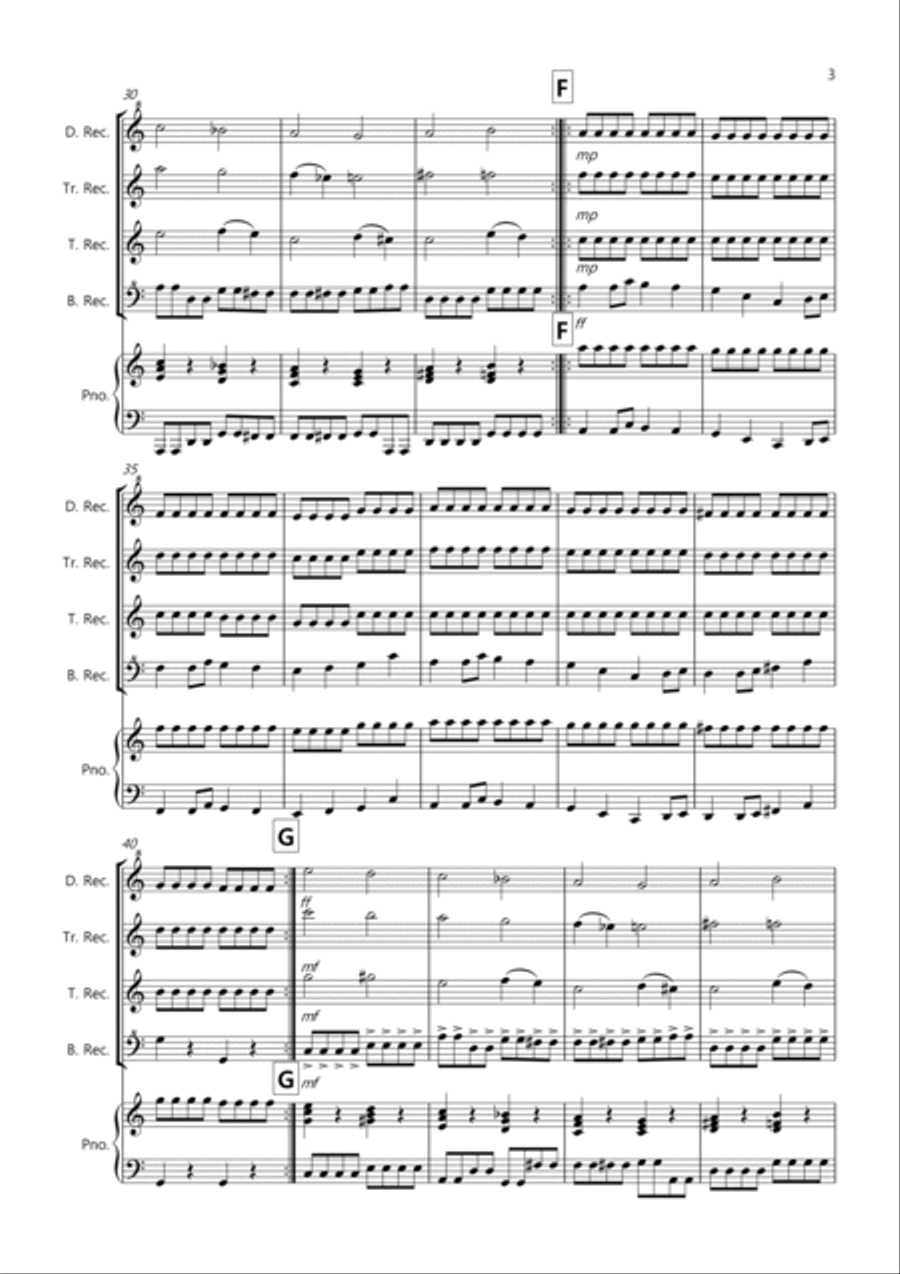 Pachelbel Rocks! for Recorder Quartet Recorder scores gallery preview page 3