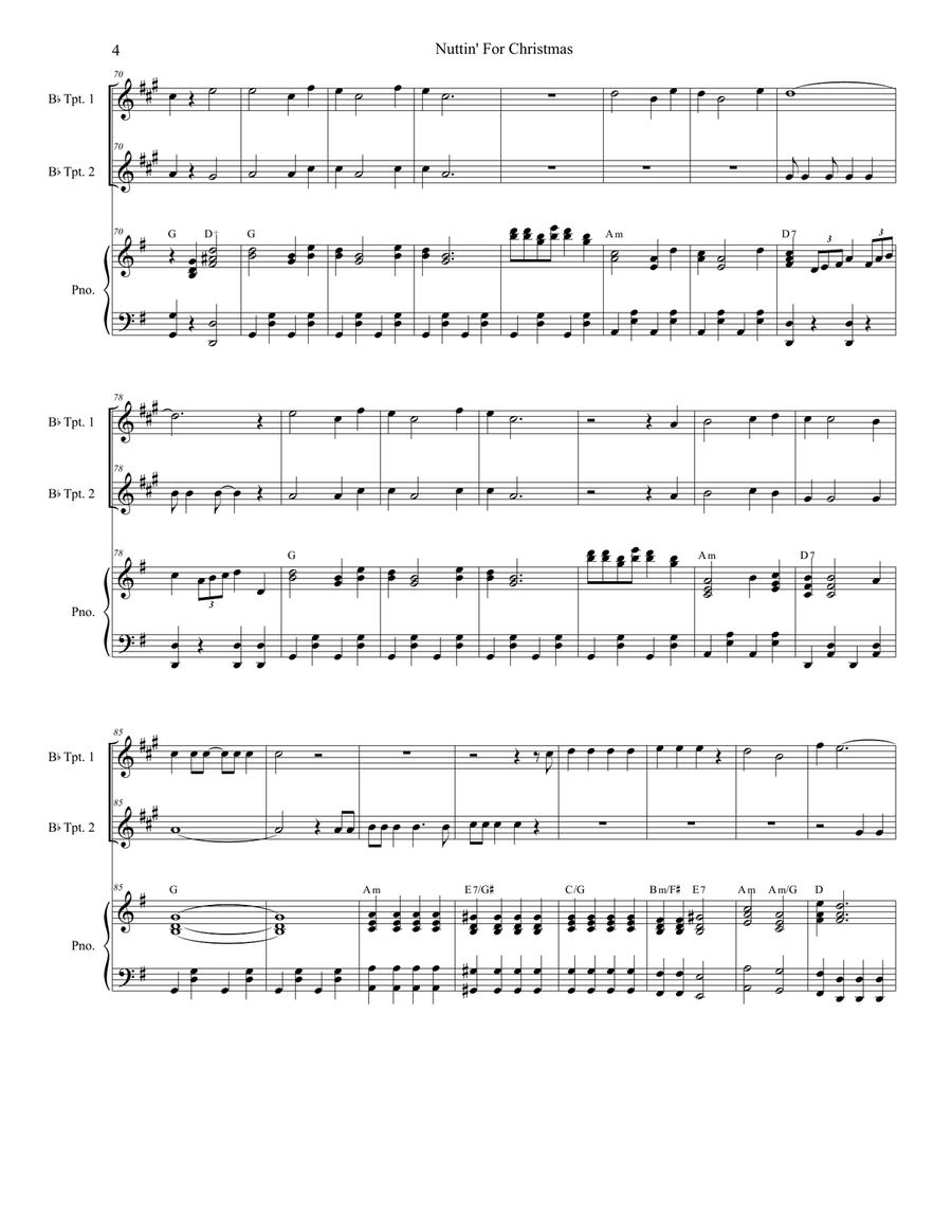 Nuttin' For Christmas Nuttin' For Christmas Trumpet Duet scores gallery preview page 4