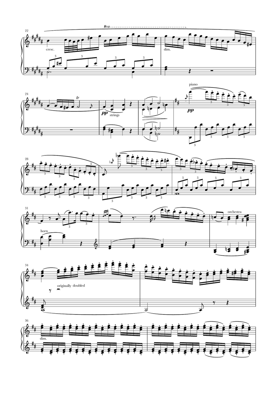 Emperor Concerto (5th) 2nd movement piano solo Piano Solo scores gallery preview page 2