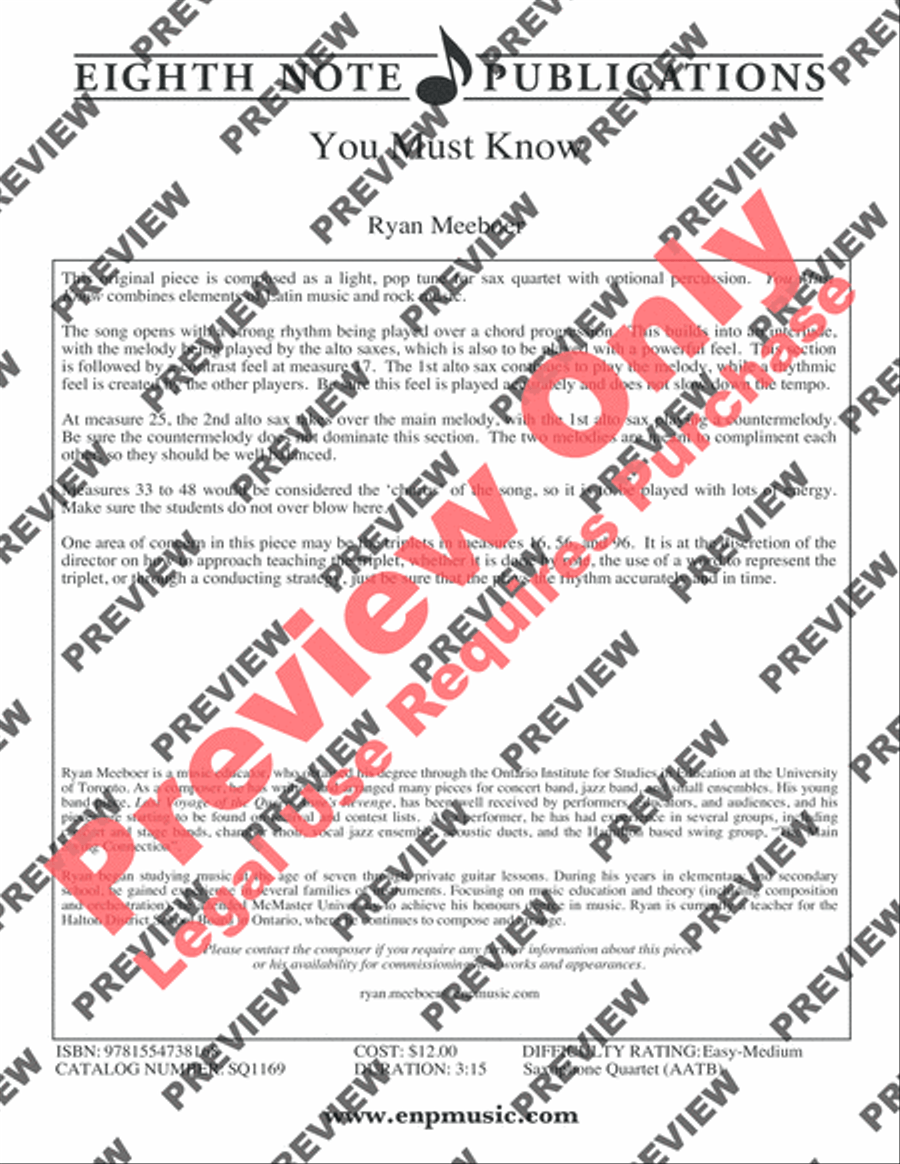 You Must Know You Must Know Small Ensemble scores gallery preview page 2