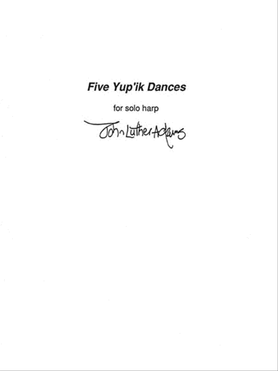 Five Yu'pik Dances Harp scores gallery preview page 1