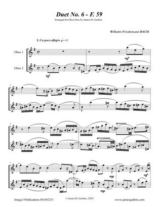 WF Bach: Duet No. 6 for Oboe Duo
