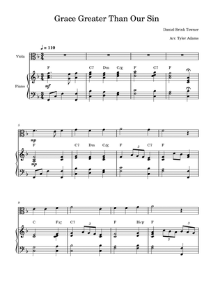 Grace Greater Than Our Sin (Viola Solo with Piano)