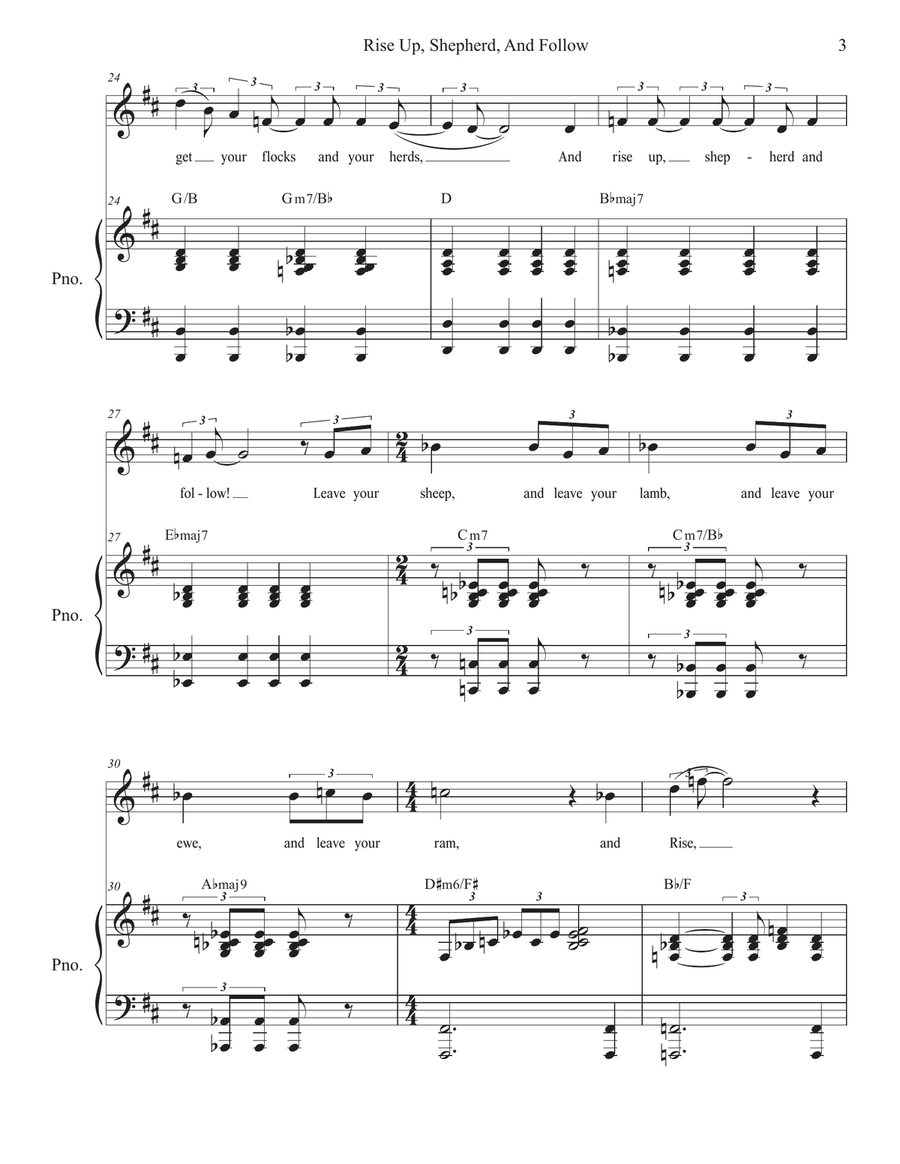Rise Up, Shepherd, And Follow (Vocal Solo - High Key) Piano, Vocal scores gallery preview page 3