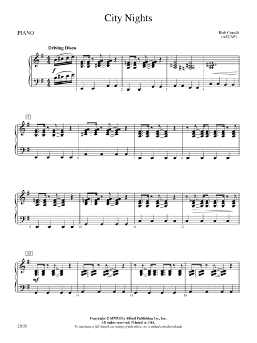 City Nights: Piano Accompaniment Full Orchestra scores gallery preview page 1