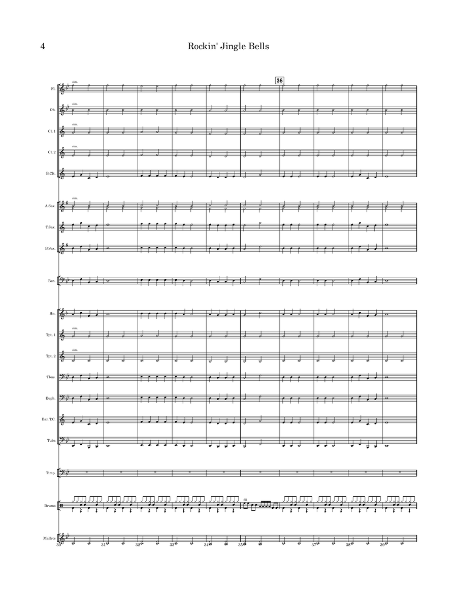 Rockin’ Jingle Bells Concert Band scores gallery preview page 5