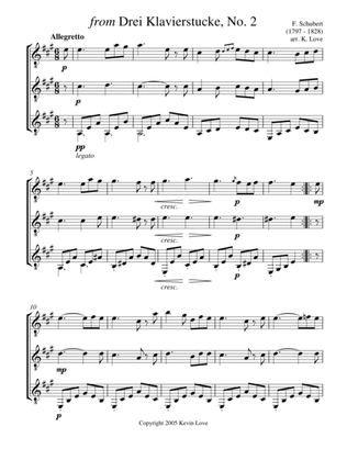 from Drei Klavierstucke, No. 2 (Guitar Trio) - Score and Parts