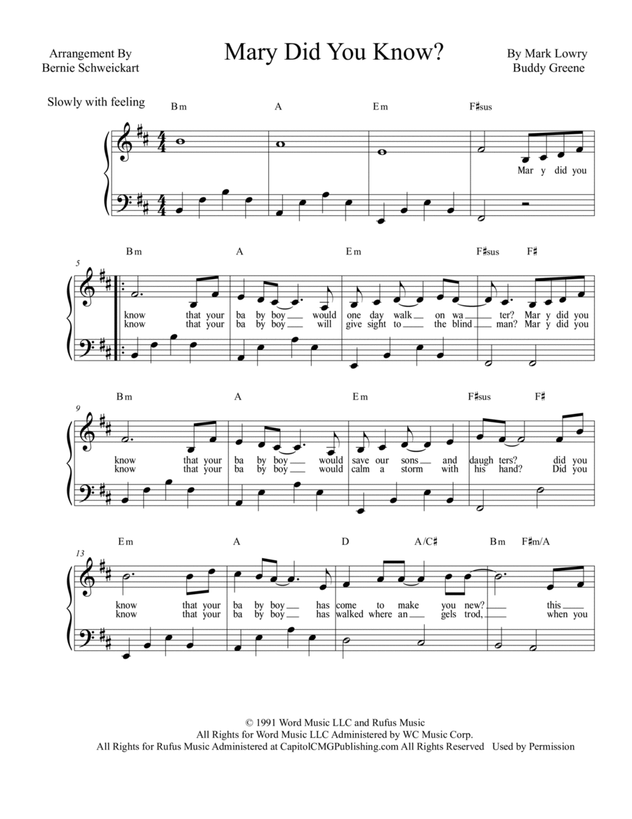 Mary, Did You Know? A Cappella scores gallery preview page 1