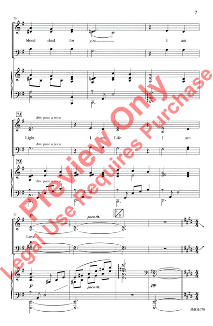 I Am Light, I Am Life, I Am Love 4-Part scores gallery preview page 8
