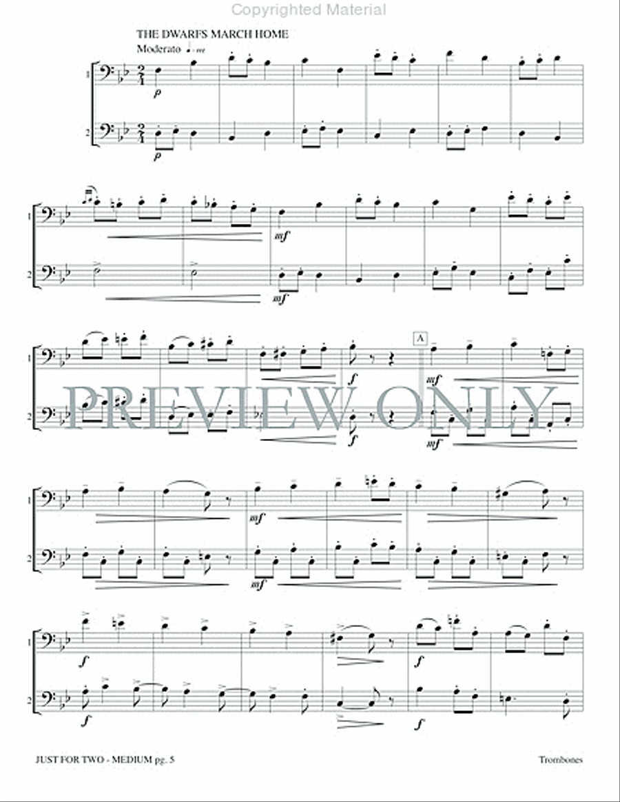 Just for Two Medium Just for Two Medium Trombone Duet scores gallery preview page 7