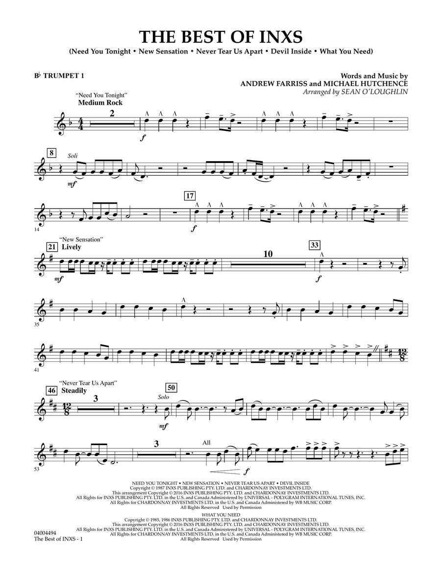 The Best of INXS - Bb Trumpet 1