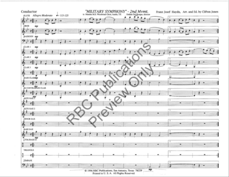 Military Symphony 2Nd Movement Woodwind Choir Octavo scores gallery preview page 4