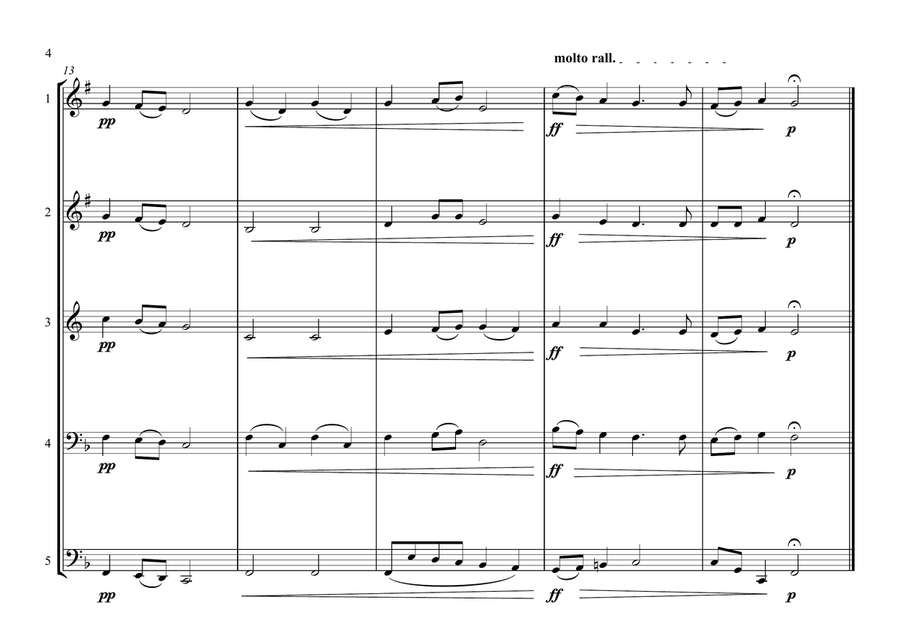 Tanzanian National Anthem for Brass Quintet. Brass Quintet scores gallery preview page 4