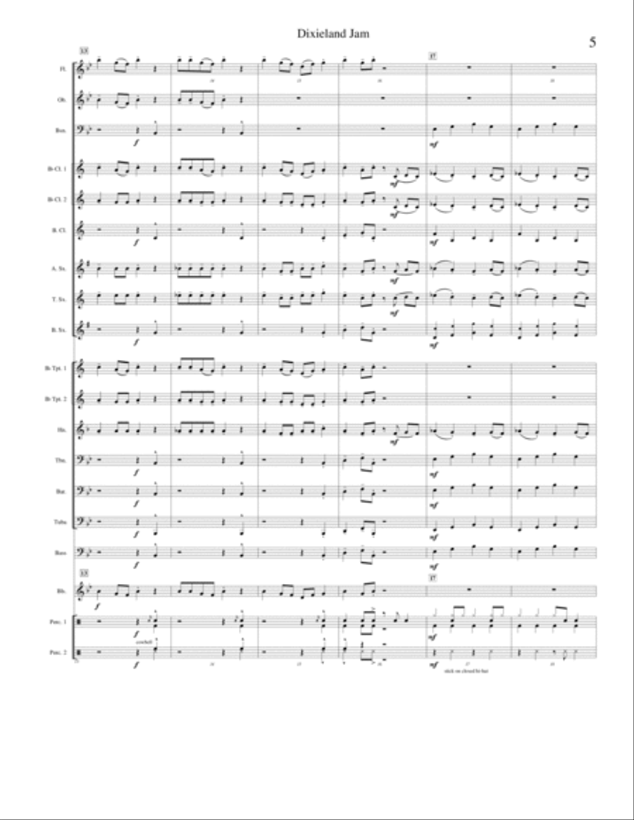 Dixieland Jam Concert Band scores gallery preview page 6