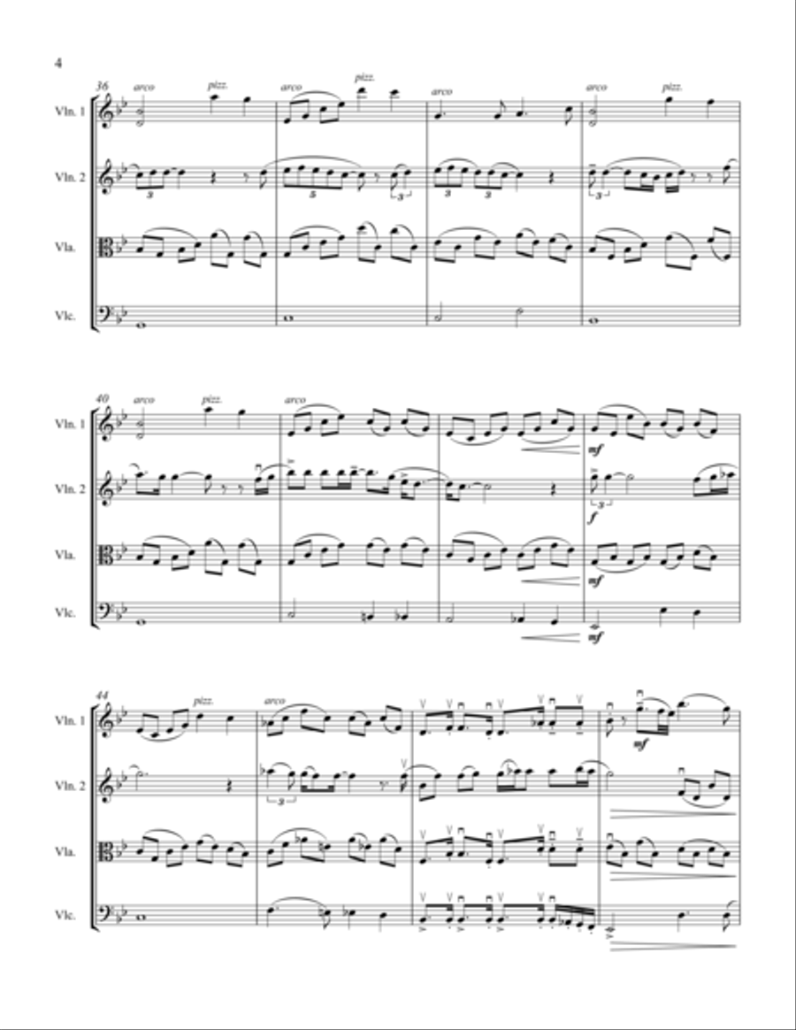 Bohemian Rhapsody String Quartet scores gallery preview page 6