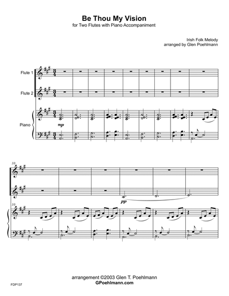 BE THOU MY VISION - FLUTE DUET with Piano Accompaniment image number null